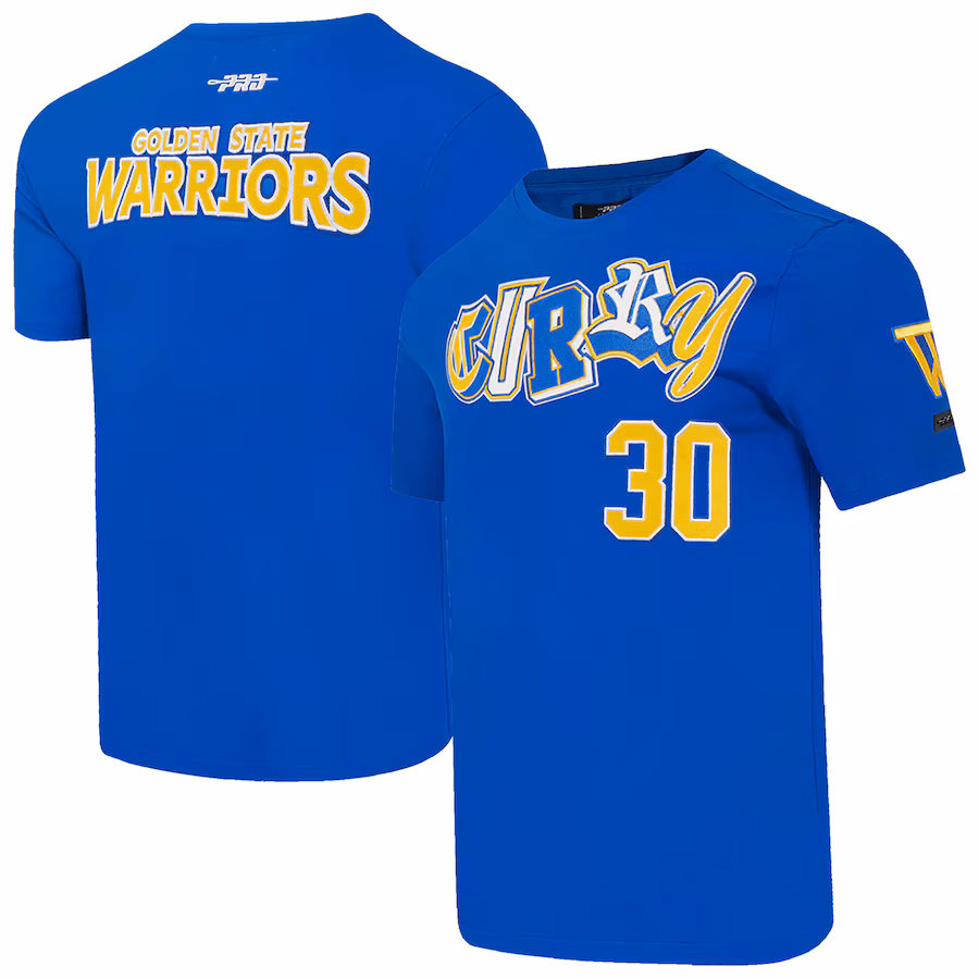 Men's Golden State Warriors Stephen Curry Pro Standard Royal City Ransom T-Shirt - Jersey