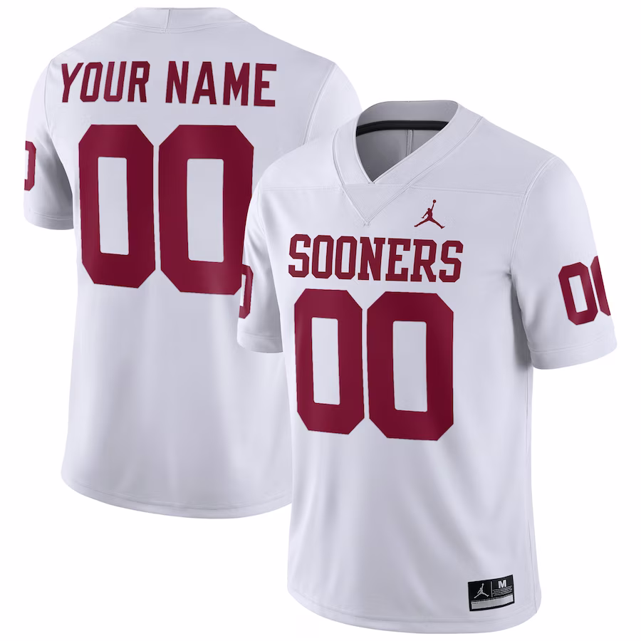 Oklahoma Sooners Jordan Brand Football Custom Game Jersey - White - Jersey