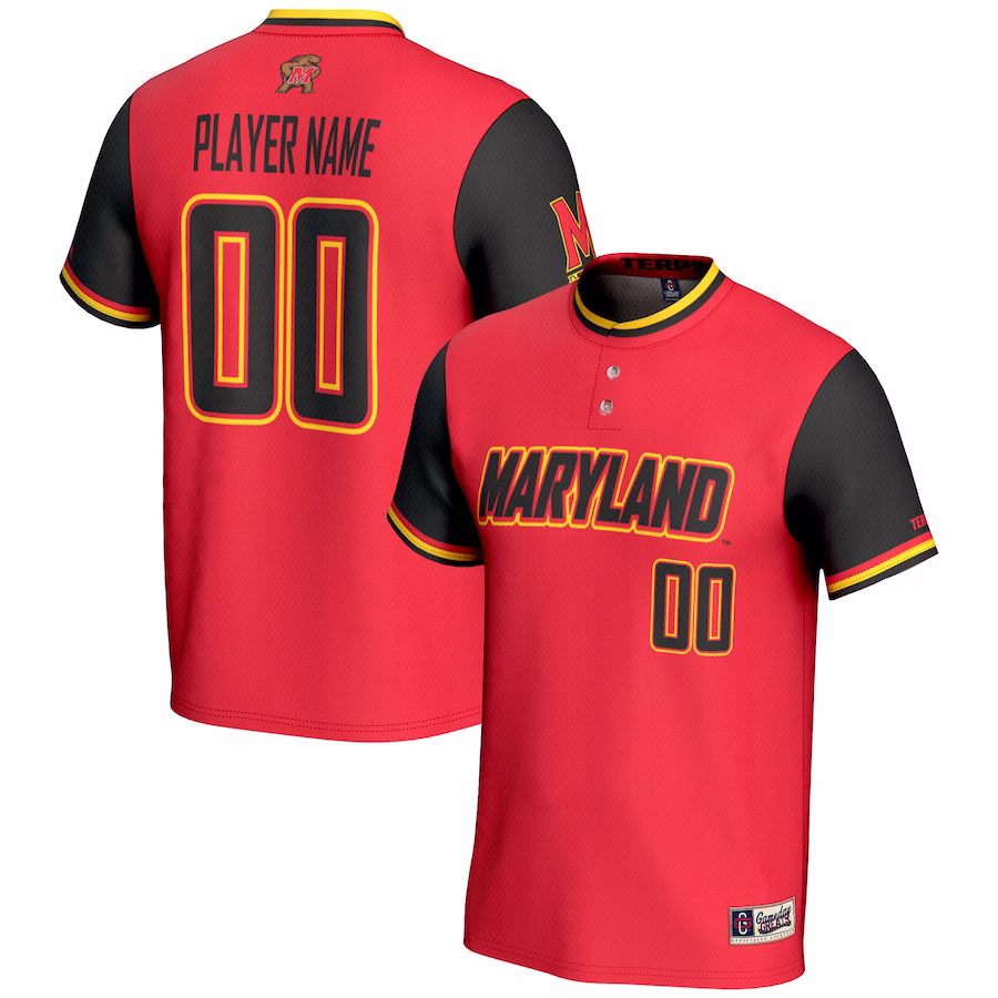 Maryland Terrapins GameDay Greats Youth NIL Pick-A-Player Lightweight Softball Jersey - Red - Jersey