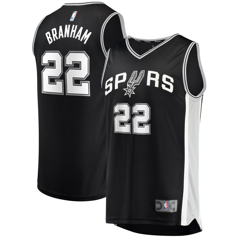 Men's San Antonio Spurs Malaki Branham Fanatics Black Fast Break Replica Player Jersey - Icon Edition - Jersey