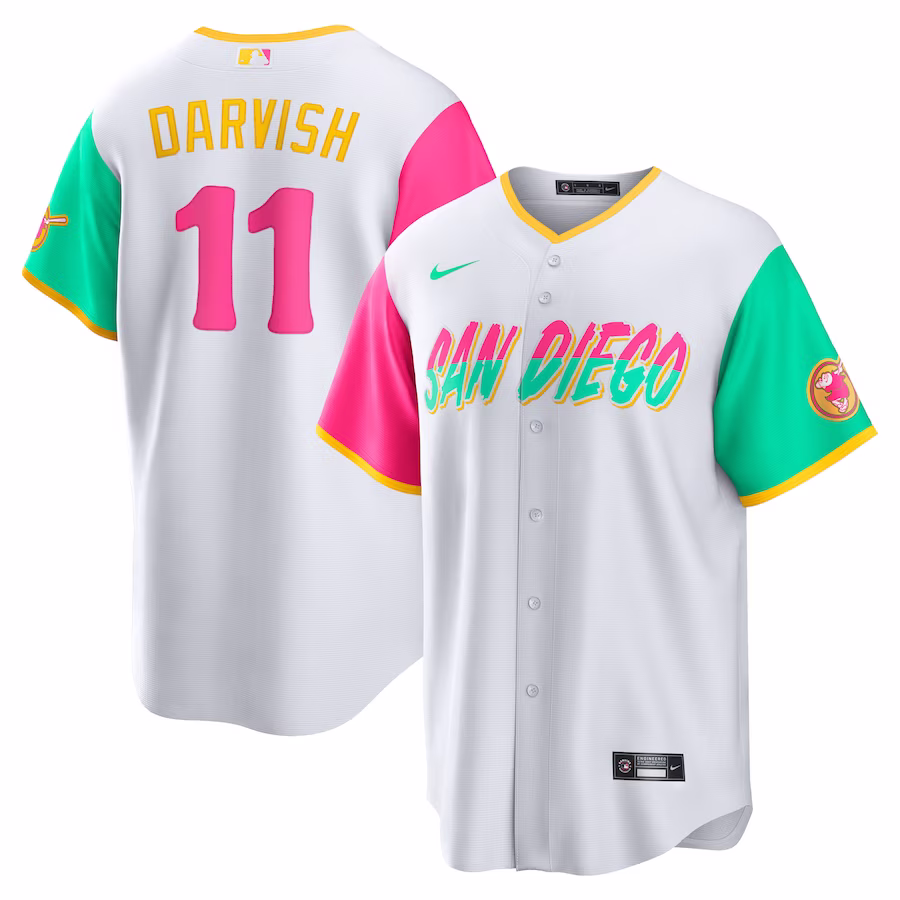 Men's San Diego Padres Yu Darvish Nike White City Connect Replica Player Jersey - Jersey