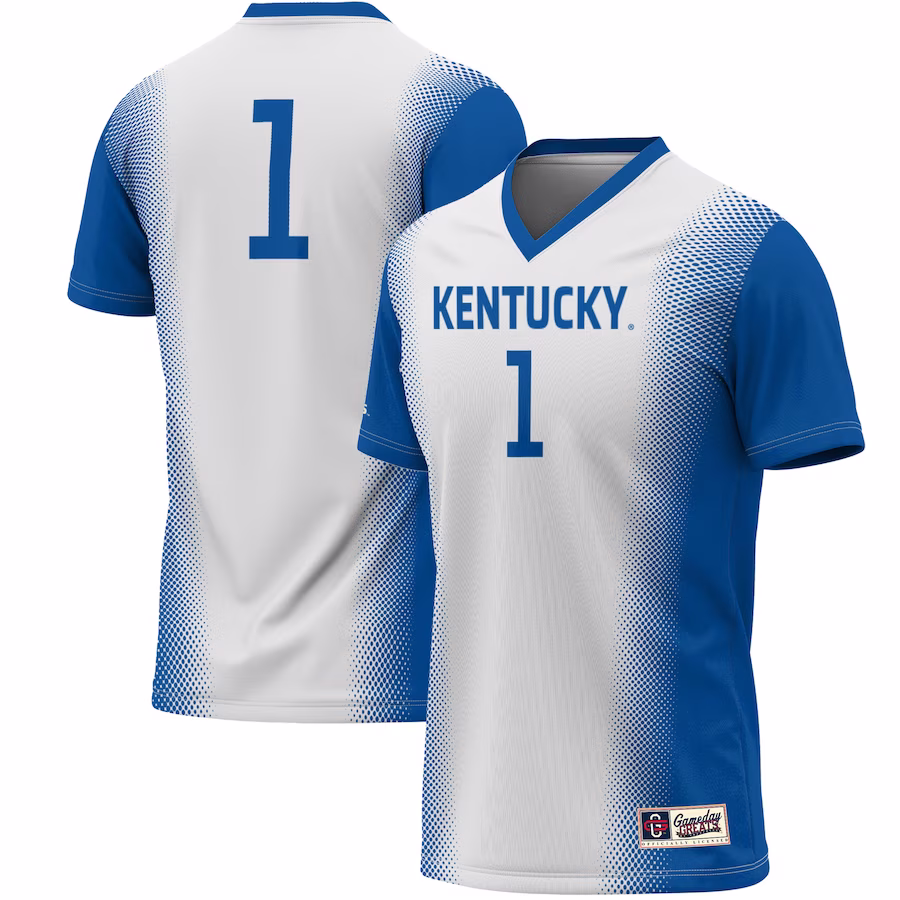 #1 Kentucky Wildcats GameDay Greats Unisex Women's Soccer Lightweight Fashion Jersey - White - Jersey