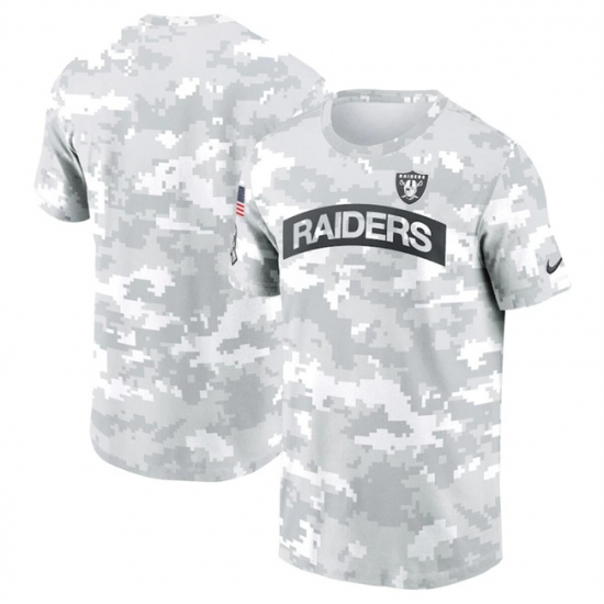 Men's Las Vegas Raiders 2024 Arctic Camo Salute To Service Performance T-Shirt - Jersey