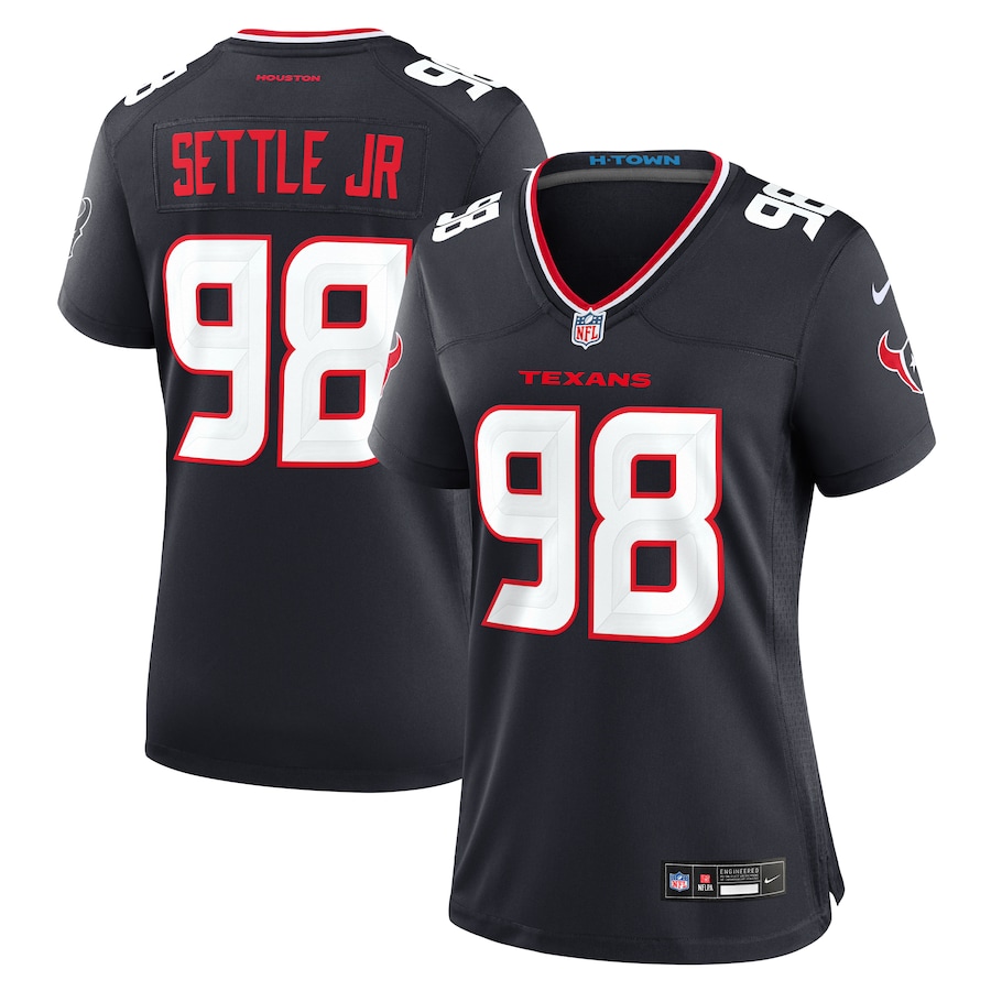 Women's Houston Texans Tim Settle Jr. Nike Navy Team Game Jersey - Jersey