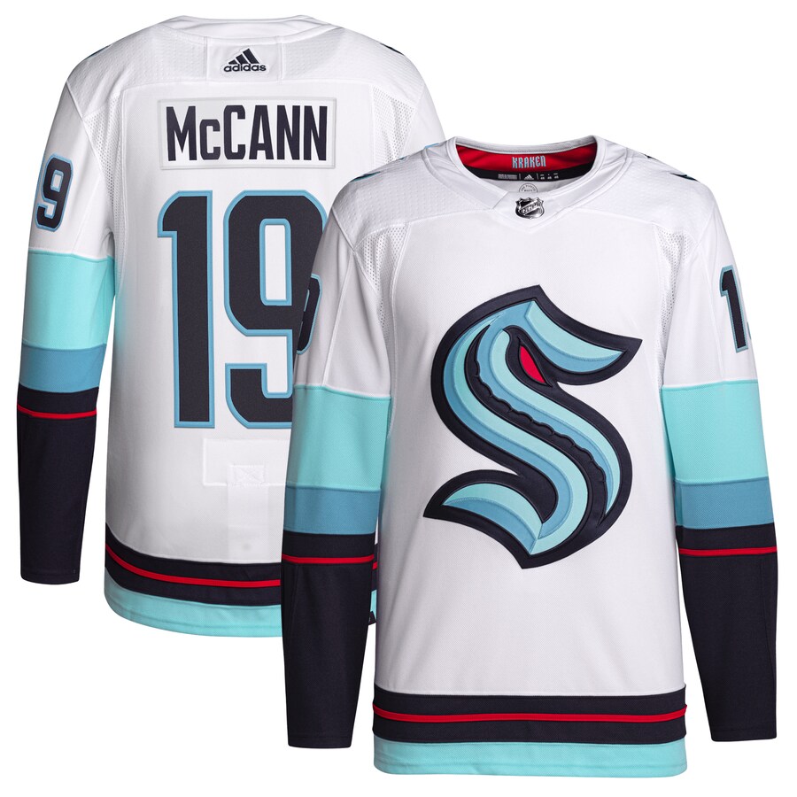 Men's Seattle Kraken Jared McCann adidas White Away Authentic Primegreen Player Jersey - Jersey
