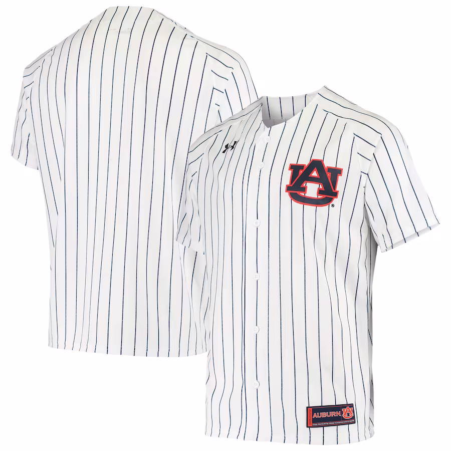 Auburn Tigers Under Armour Replica Performance Baseball Jersey - White - Jersey