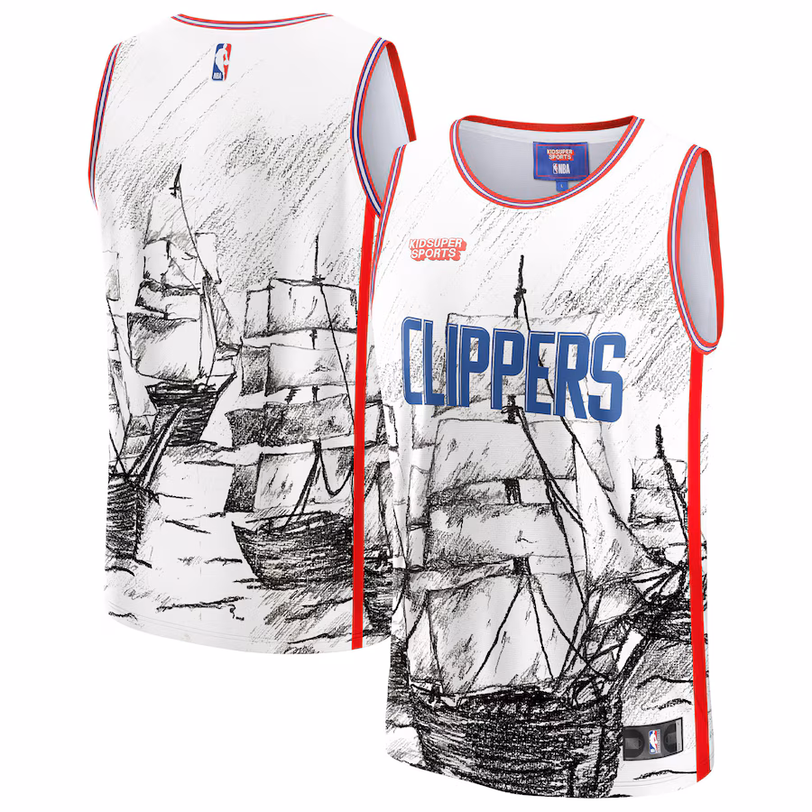 Unisex LA Clippers NBA & KidSuper Studios by Fanatics Gray Hometown Jersey - Jersey