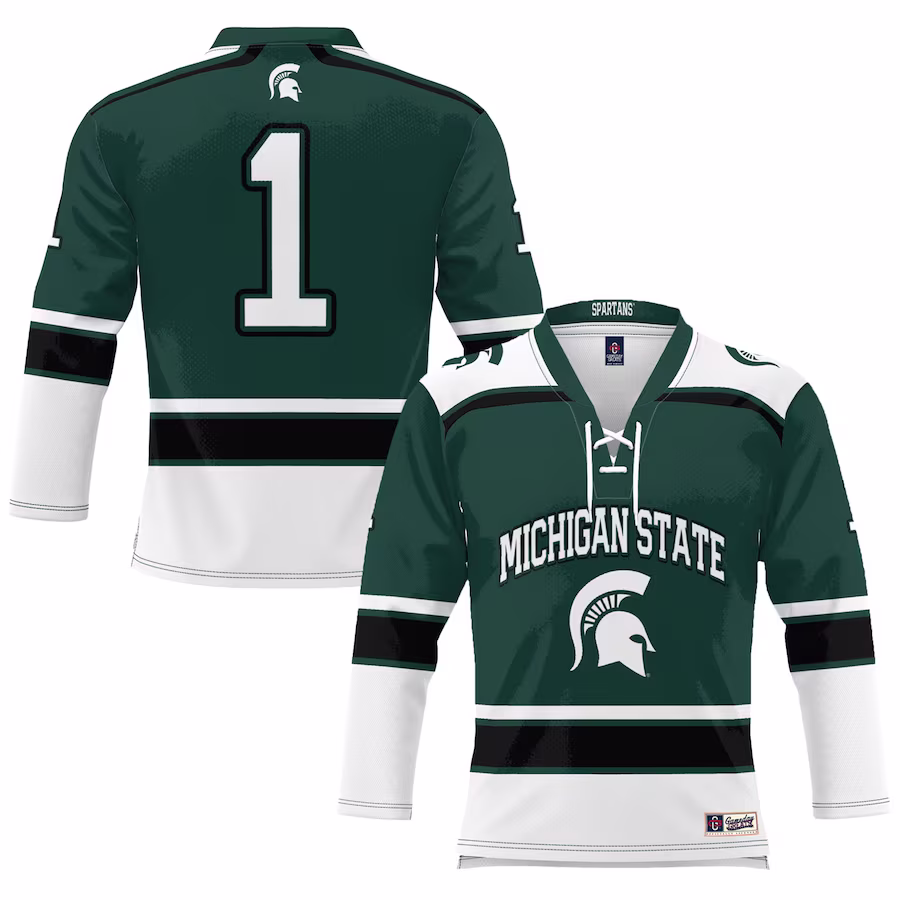 #1 Michigan State Spartans GameDay Greats Youth Hockey Jersey - Green - Jersey
