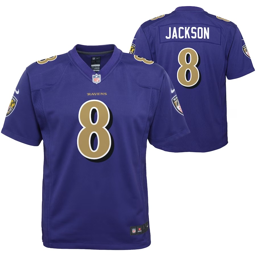 Youth Baltimore Ravens Lamar Jackson Nike Purple Game Jersey - Jersey