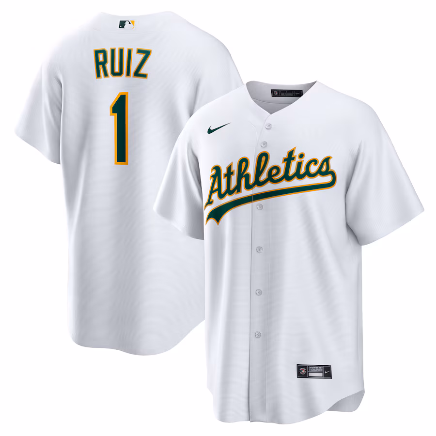 Men's Athletics Esteury Ruiz Nike White Home Replica Jersey - Jersey