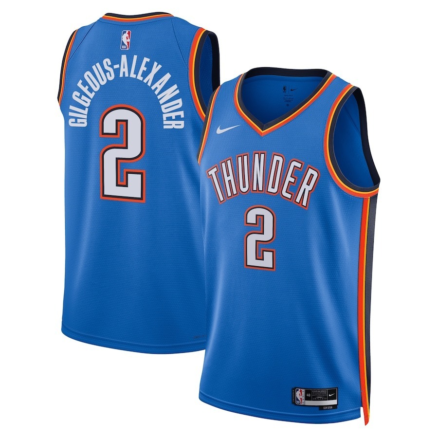 Unisex Oklahoma City Thunder Shai Gilgeous-Alexander Nike Blue Badge Swingman Replica Jersey - Icon Edition - Jersey
