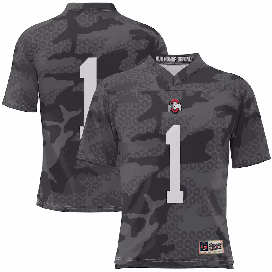 Youth GameDay Greats #1 Black Ohio State Buckeyes Camo Football Jersey - Jersey