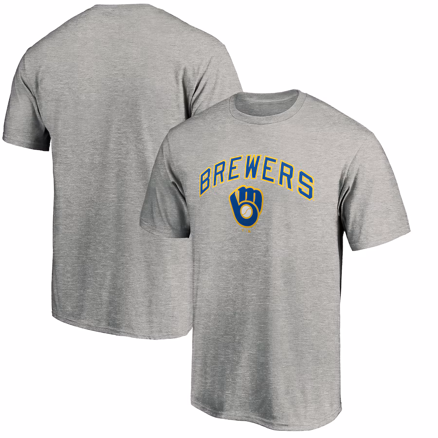 Men's Milwaukee Brewers Heather Gray Cooperstown Collection Wahconah T-Shirt - Jersey