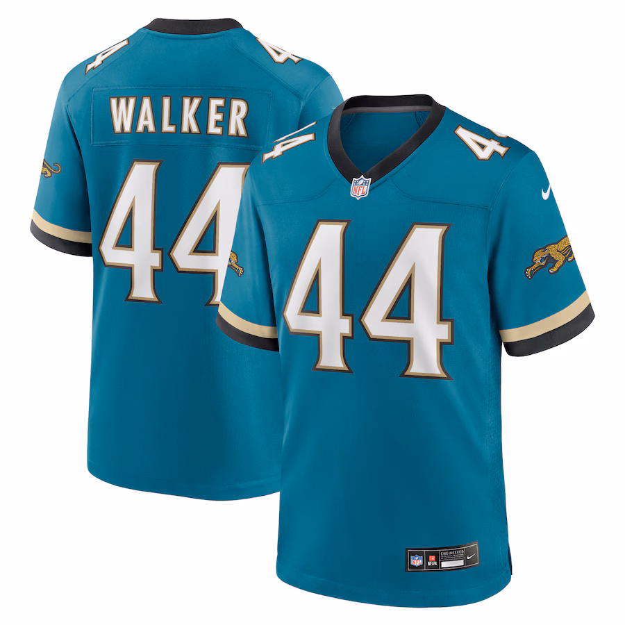 Men's Jacksonville Jaguars Travon Walker Nike Teal Prowler Throwback Player Game Jersey - Jersey