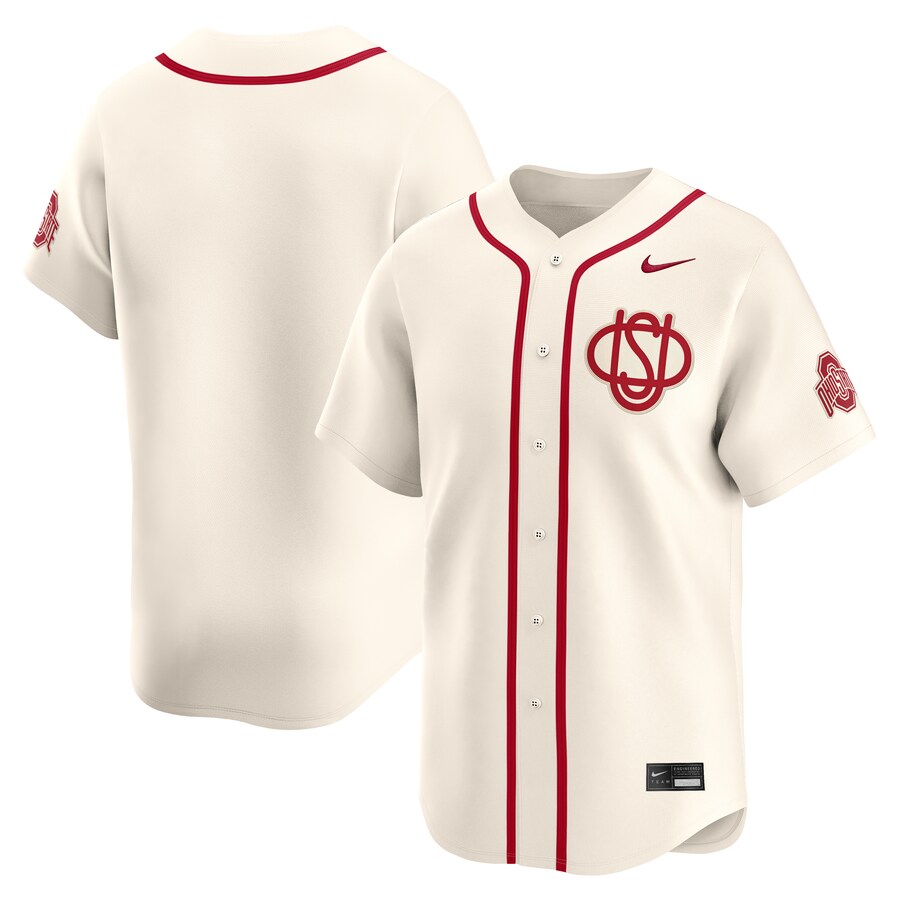 Men's Nike  Cream Ohio State Buckeyes Limited Alternate Wordmark Jersey - Jersey