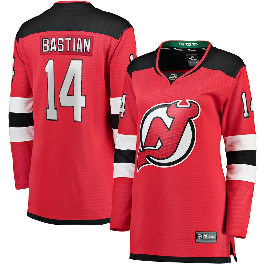 Women's New Jersey Devils Nathan Bastian Fanatics Red Home Team Breakaway Player Jersey - Jersey