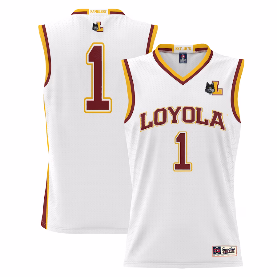 #1  Loyola Chicago Ramblers GameDay Greats  Lightweight Basketball Jersey - White - Jersey