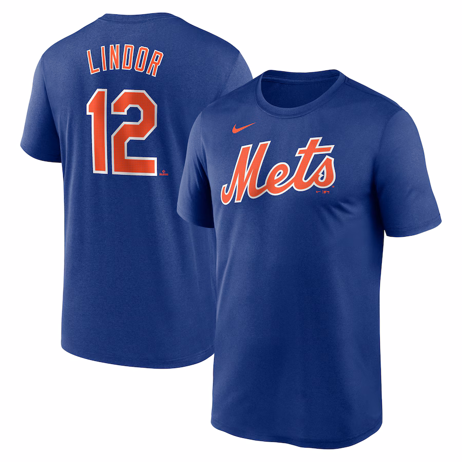 Men's New York Mets Francisco Lindor Nike Royal Legend Name & Number Performance T-Shirt - Jersey
