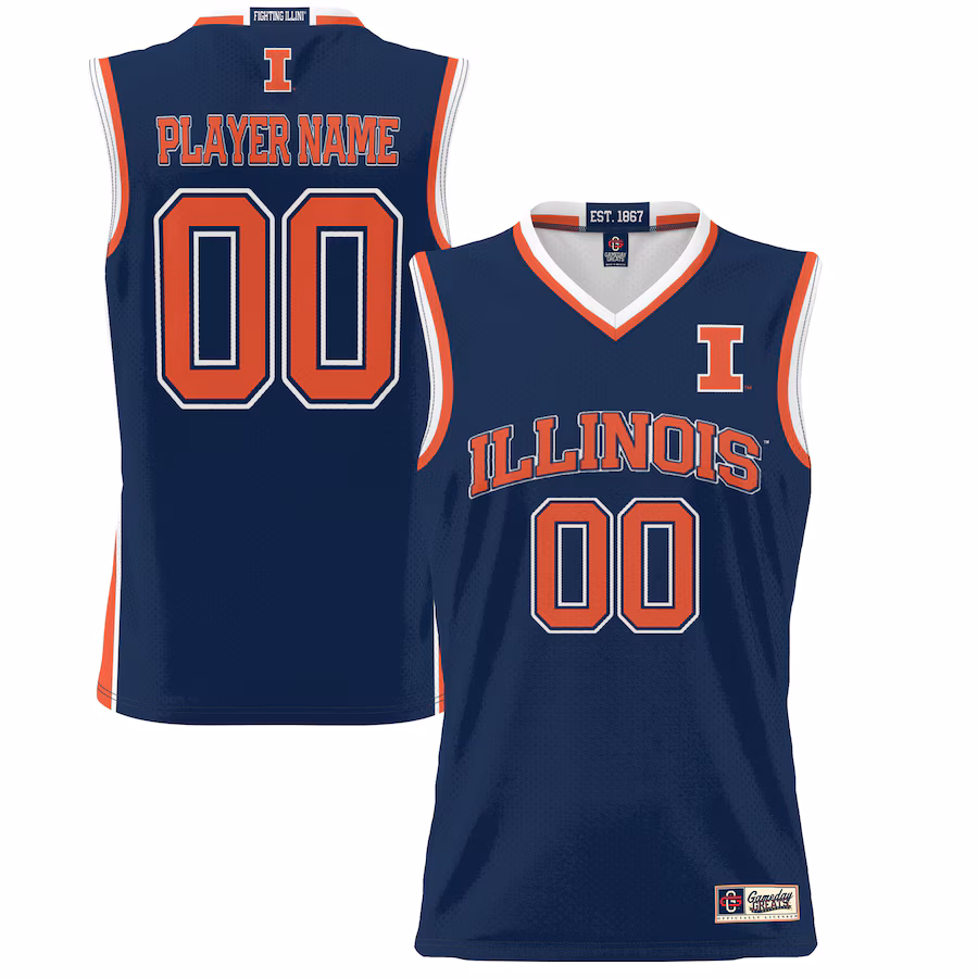 Illinois Fighting Illini GameDay Greats Youth NIL Pick-A-Player Women's Lightweight Basketball Jersey - Navy - Jersey
