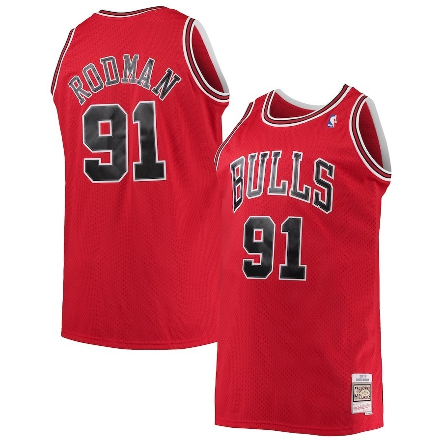 Men's Chicago Bulls Dennis Rodman Mitchell & Ness Red 1997/98 Big & Tall Hardwood Classics Swingman Jersey - Jersey