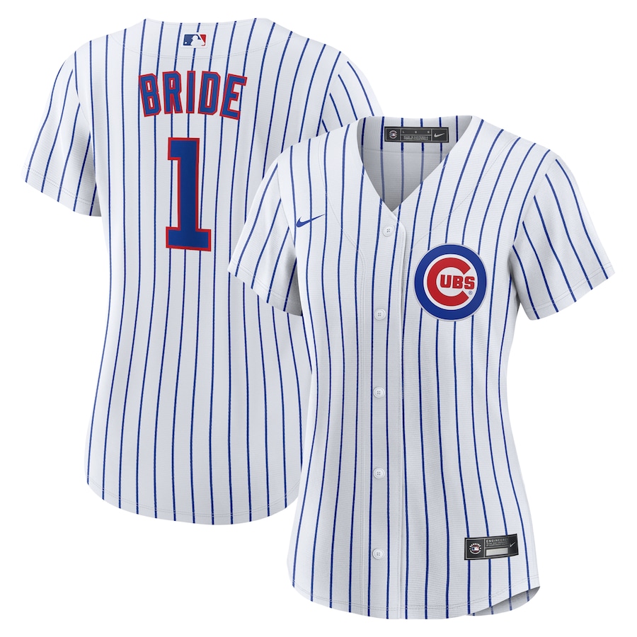 Women's Chicago Cubs Nike White #1 Bride Home Replica Jersey - Jersey