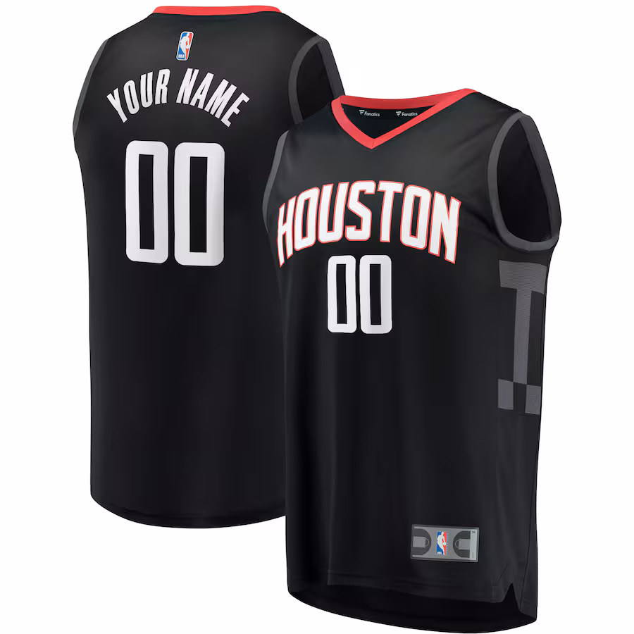 Youth Houston Rockets Fanatics Black Fast Break Custom Replica Jersey - Statement Edition - Jersey