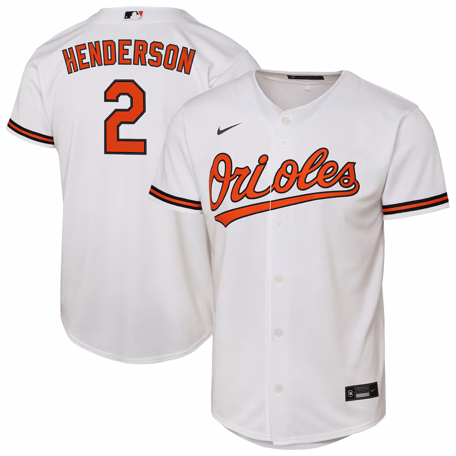 Youth Baltimore Orioles Gunnar Henderson Nike White Home Replica Player Jersey - Jersey