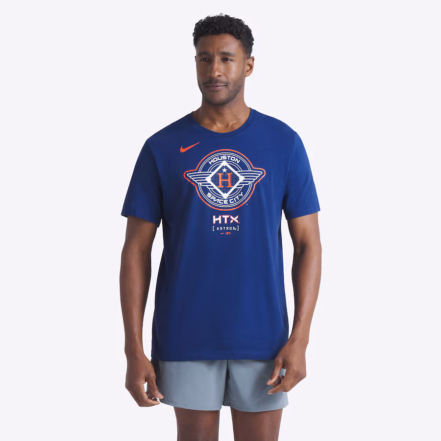 Men's Houston Astros Nike Navy 2025 City Connect Logo T-Shirt - Jersey
