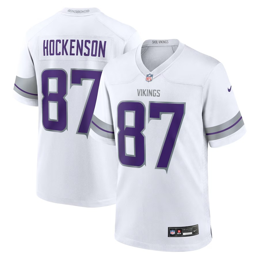 Men's Minnesota Vikings T.J. Hockenson Nike White Alternate Game Player Jersey - Jersey