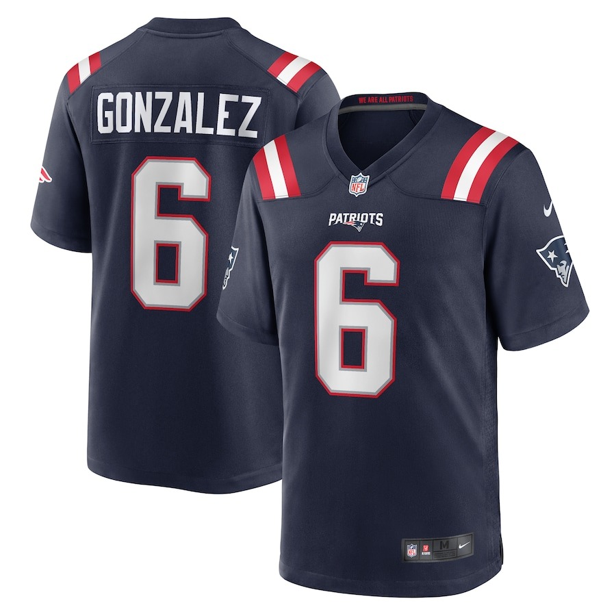 Men's New England Patriots Christian Gonzalez Nike  Navy Team Game Jersey - Jersey