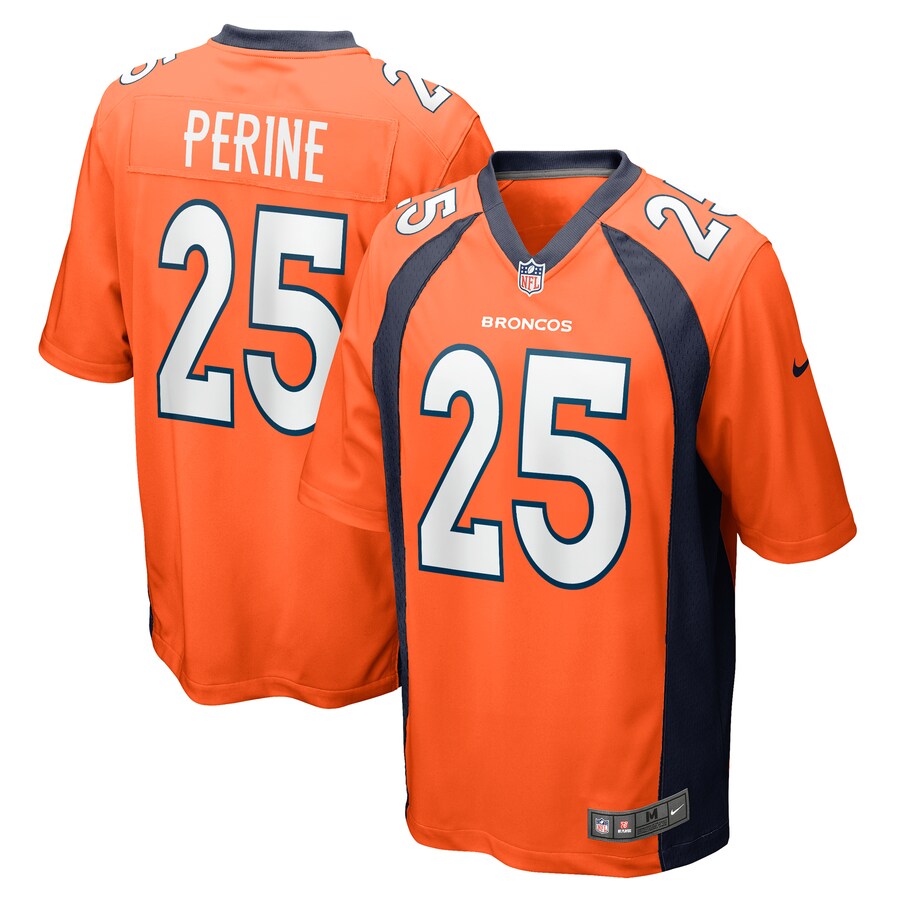 Men's Denver Broncos Samaje Perine Nike Orange Game Player Jersey - Jersey
