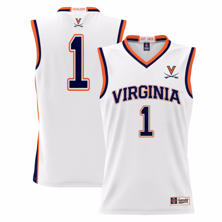 #1 Virginia Cavaliers GameDay Greats Youth Lightweight Basketball Jersey - White - Jersey