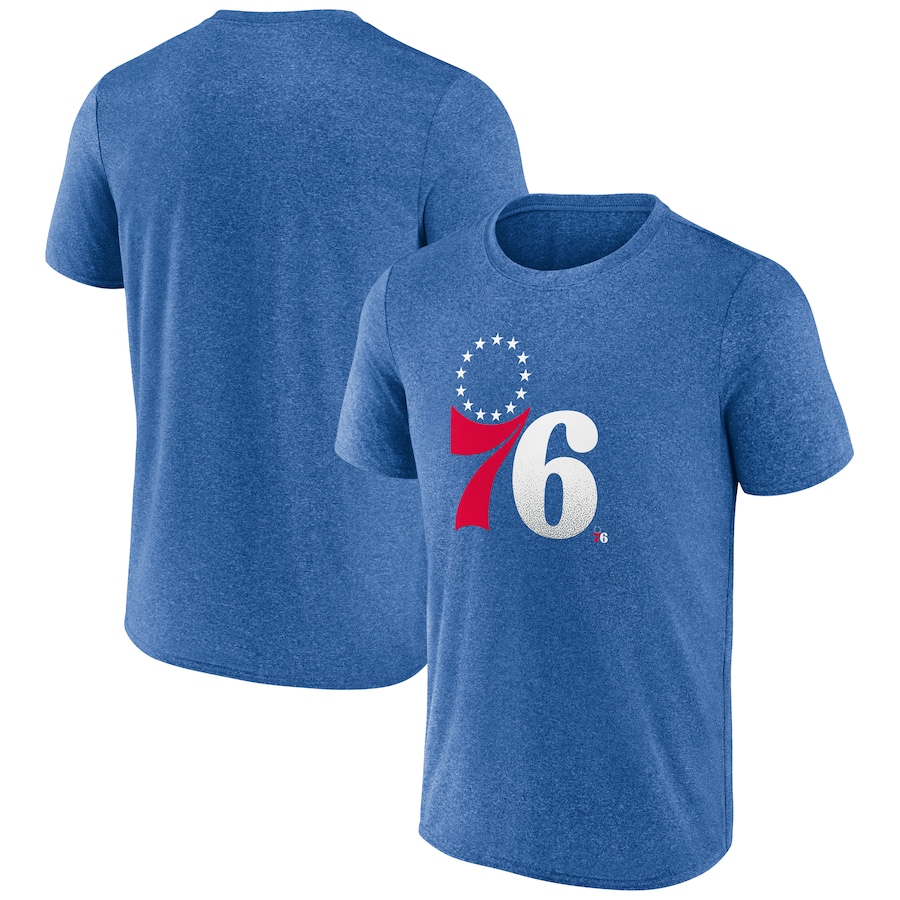 Men's Philadelphia 76ers Fanatics Heather Royal Iconic Overtime T-Shirt - Jersey