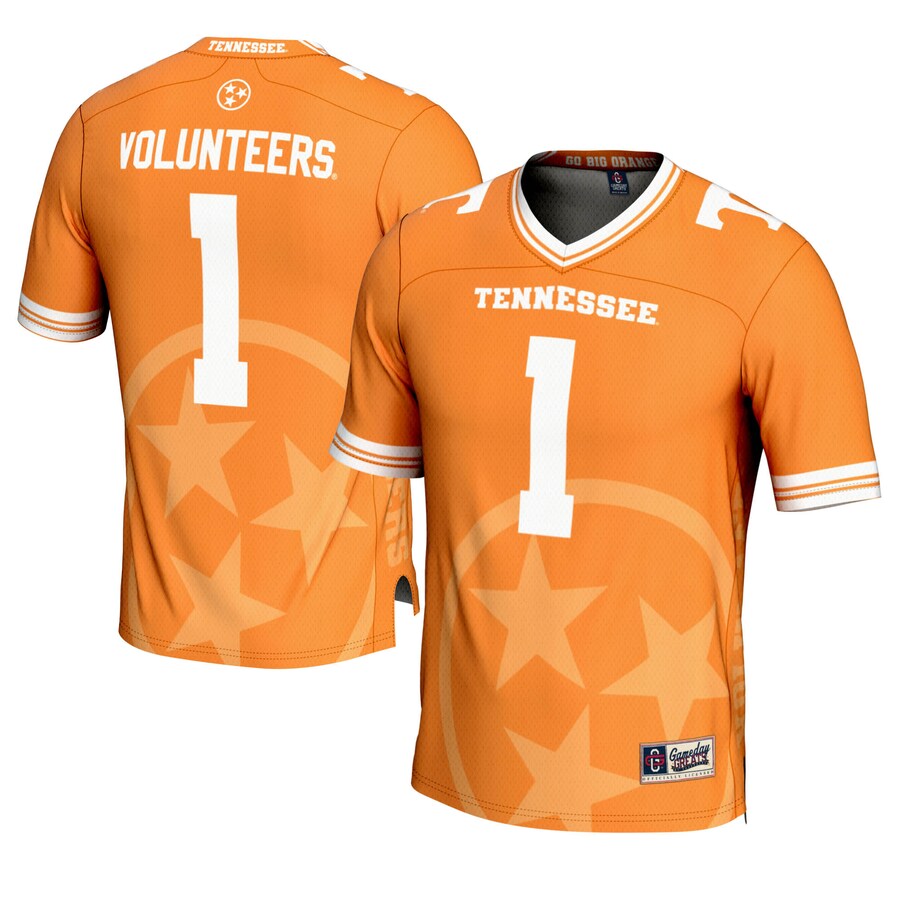 Men's GameDay Greats #1 Tennessee Orange Tennessee Volunteers Icon Print Football Fashion Jersey - Jersey