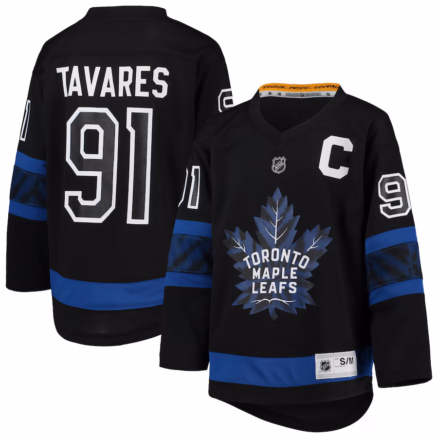 Youth Toronto Maple Leafs John Tavares Black Alternate Replica Player Jersey - Jersey
