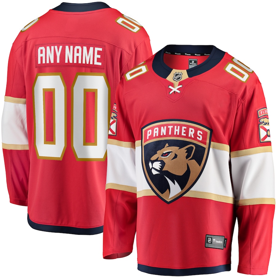 Men's Florida Panthers Fanatics Red Home Breakaway Custom Jersey - Jersey