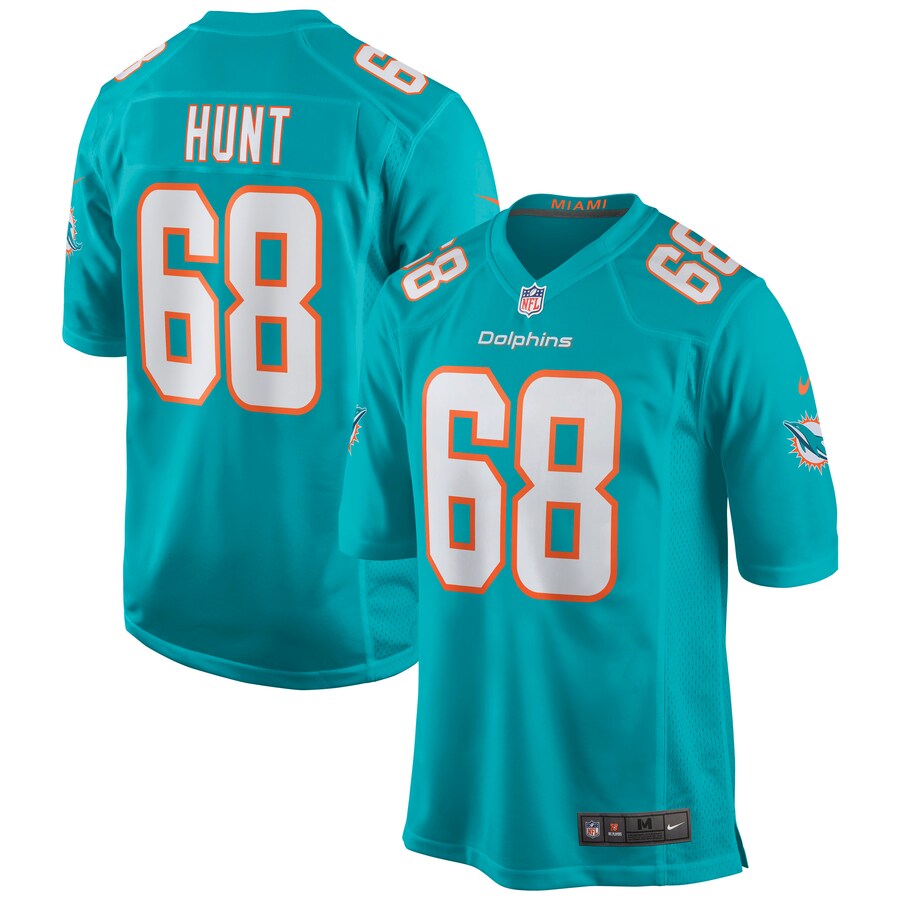 Men's Miami Dolphins Robert Hunt Nike Aqua Game Jersey - Jersey