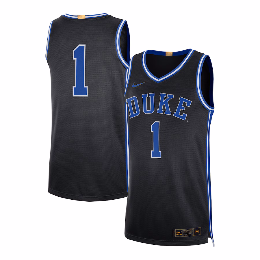 Men's Nike #1 Black Duke Blue Devils Limited Authentic Jersey - Jersey