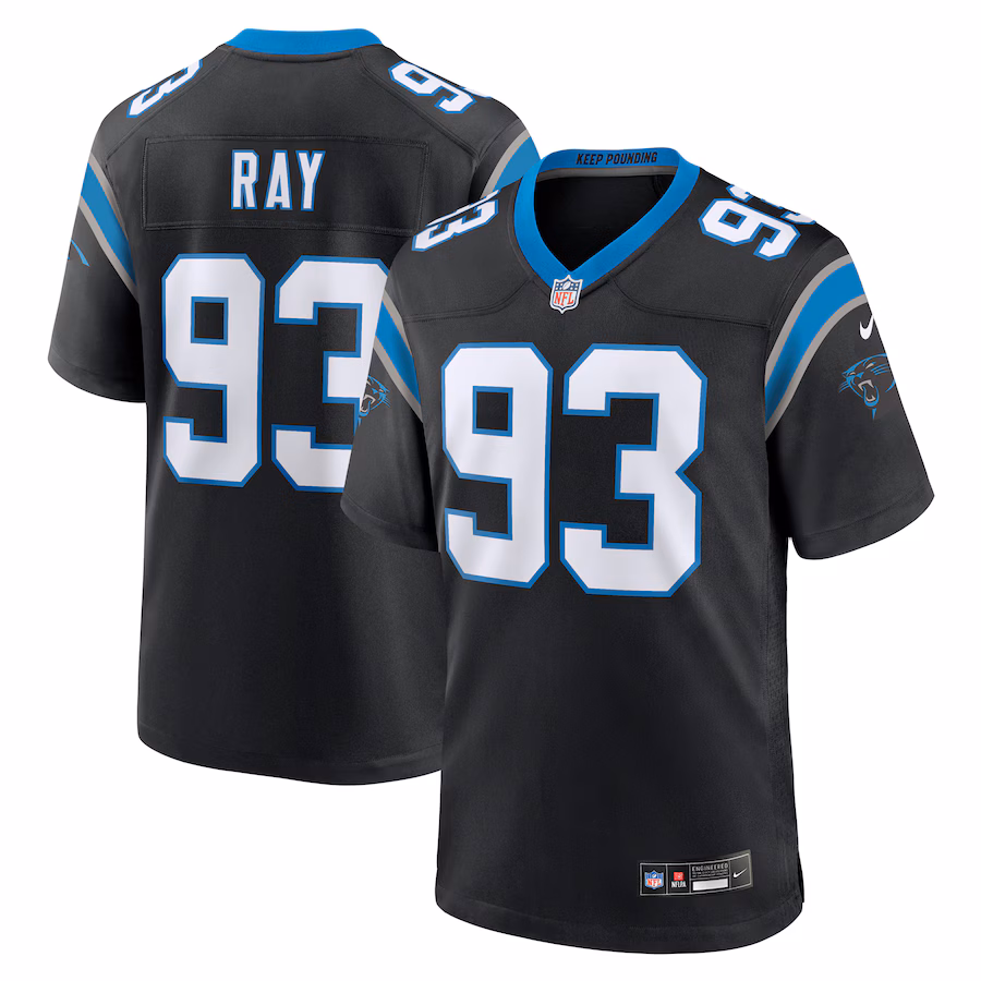 Men's Carolina Panthers LaBryan Ray Nike  Black Team Game Jersey - Jersey