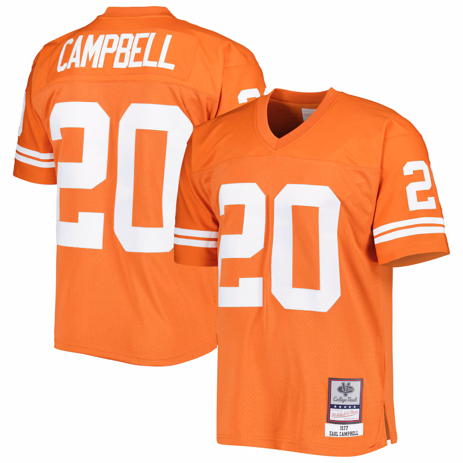 Men's Mitchell & Ness Earl Campbell Texas Orange Texas Longhorns Throwback Jersey - Jersey