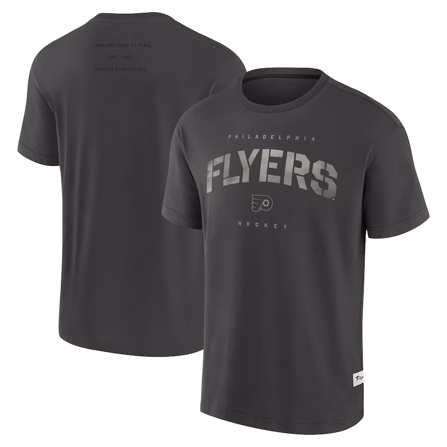 Men's Philadelphia Flyers Fanatics Charcoal Elements Weathered Tonal Future Ground T-Shirt - Jersey
