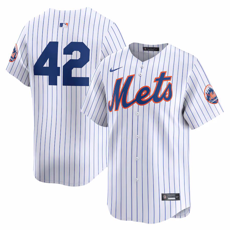 Men's New York Mets  Nike White 2024 Jackie Robinson Day Home Limited Jersey - Jersey