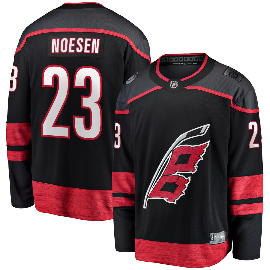 Men's Carolina Hurricanes Stefan Noesen Fanatics Branded Black Home Breakaway Player Jersey - Jersey
