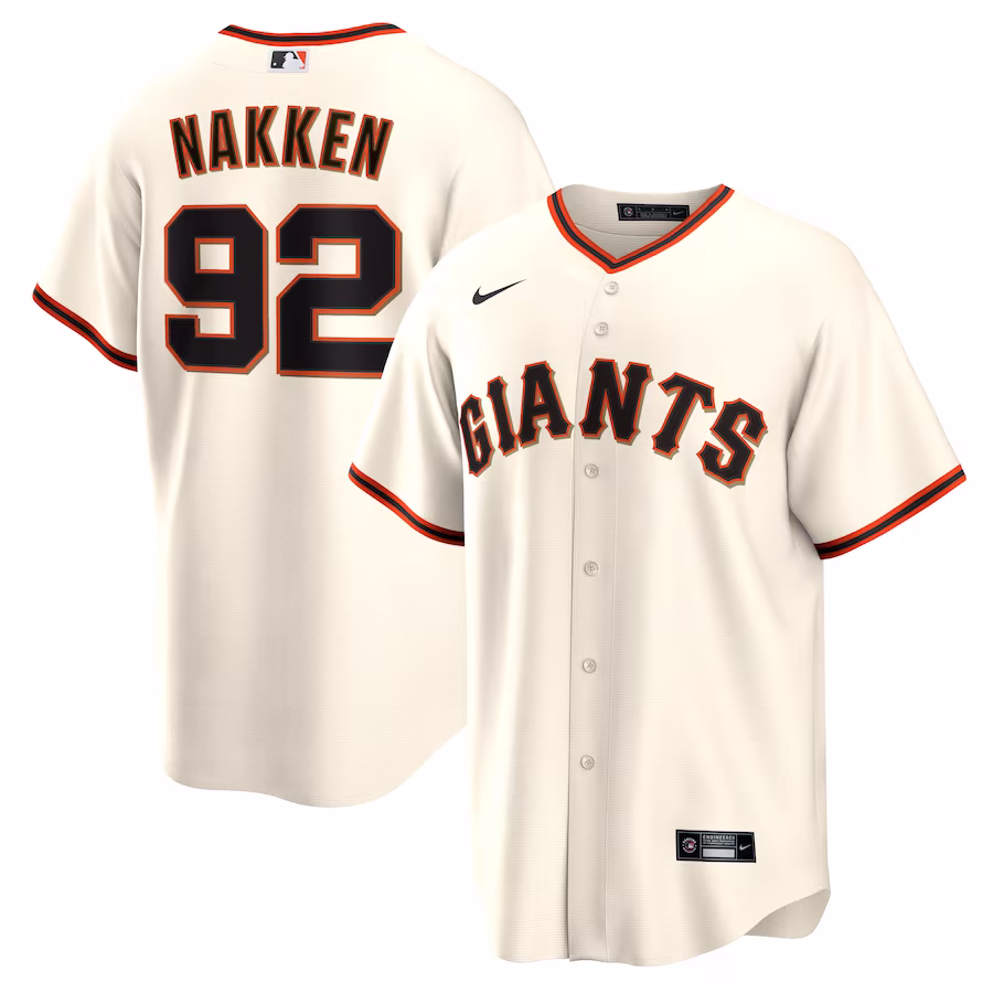 Men's San Francisco Giants Alyssa Nakken Nike Cream Home Replica Player Jersey - Jersey