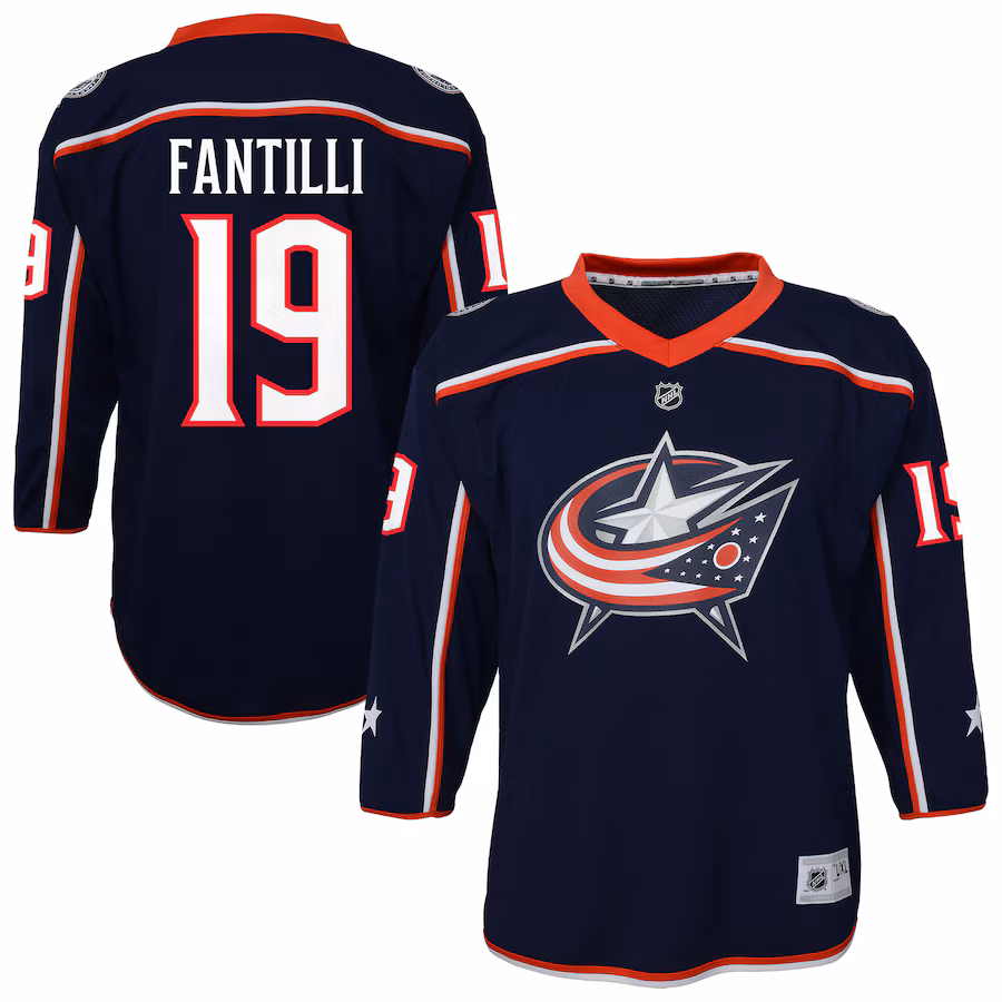 Youth Columbus Blue Jackets Adam Fantilli Outerstuff Blue Alternate Replica Player Jersey - Jersey