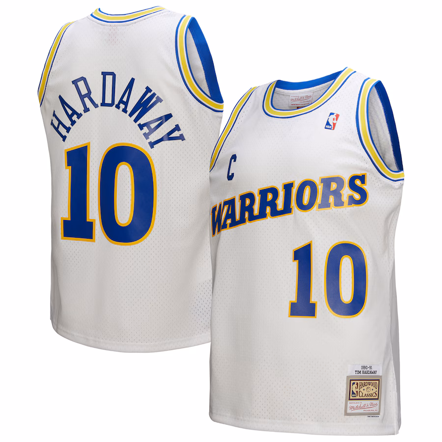 Men's Golden State Warriors Tim Hardaway Mitchell & Ness White Hardwood Classics 1990/91 Swingman Jersey - Jersey