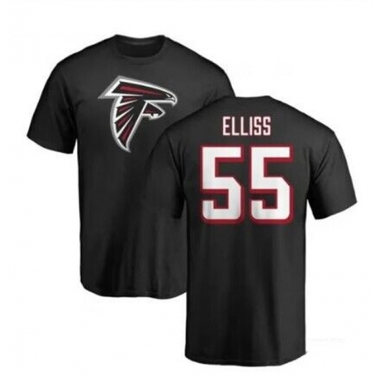 Men's Atlanta Falcons #55 Kaden Elliss Black T Shirt - Jersey