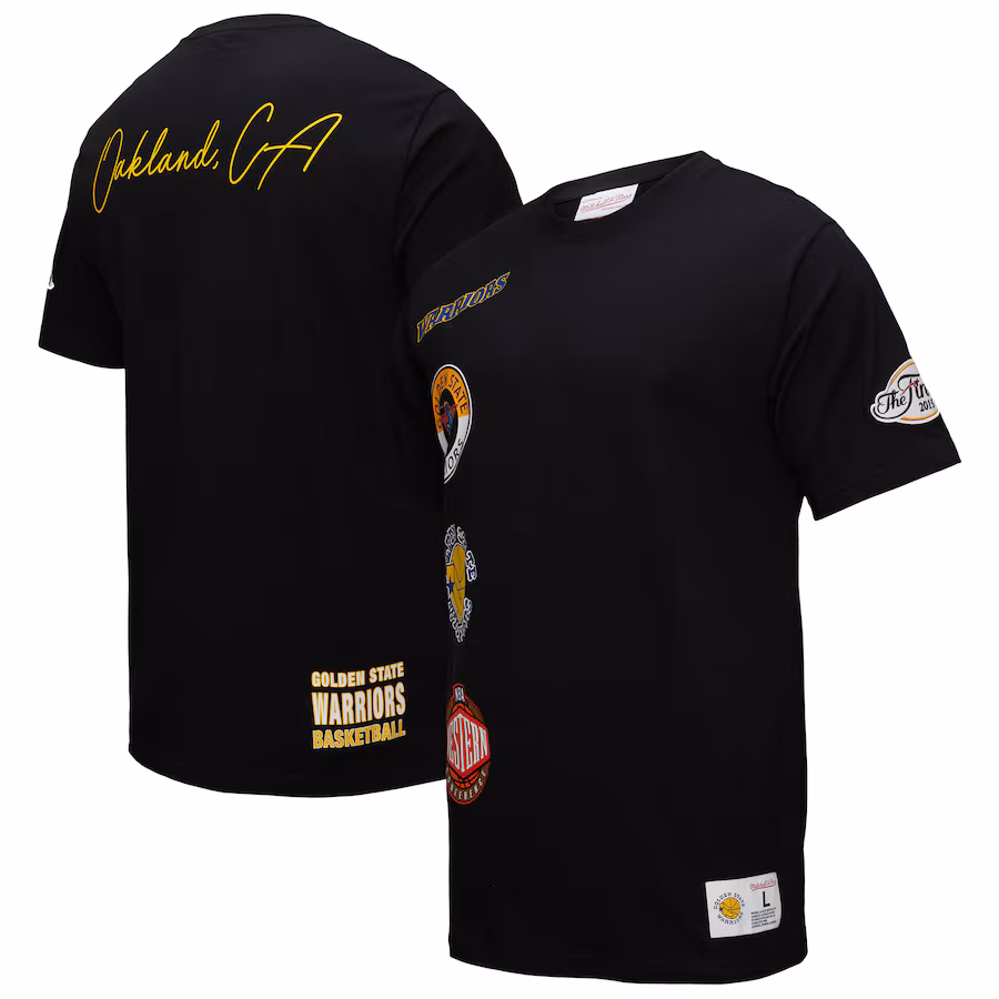 Men's Golden State Warriors Black Black Out Collection Vintage Premium T-Shirt - Jersey