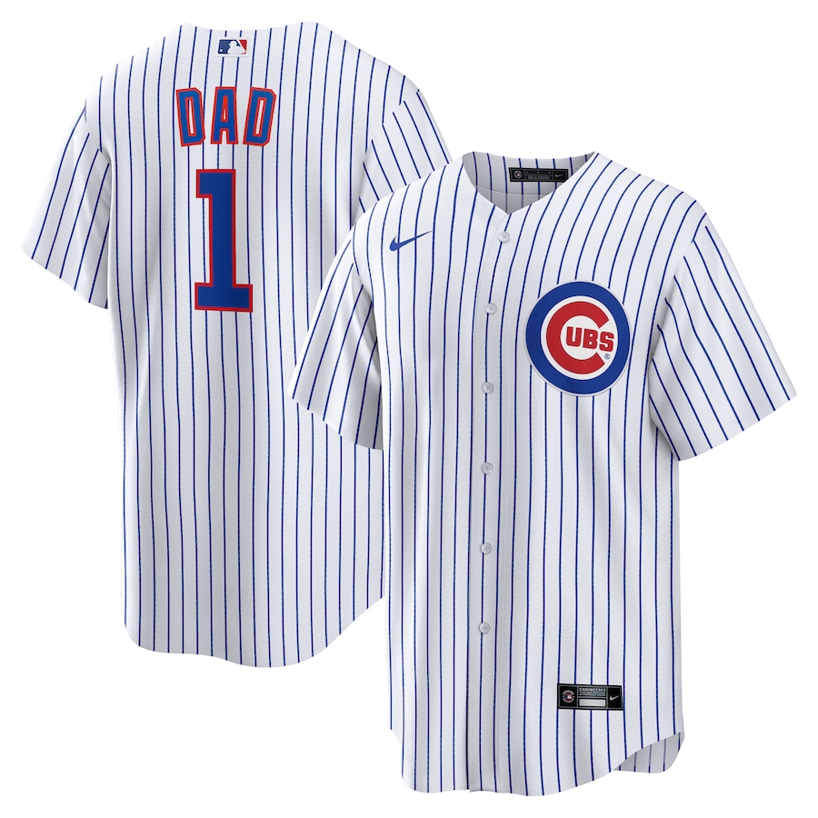 Men's Chicago Cubs Nike White #1 Dad Home Replica Jersey - Jersey