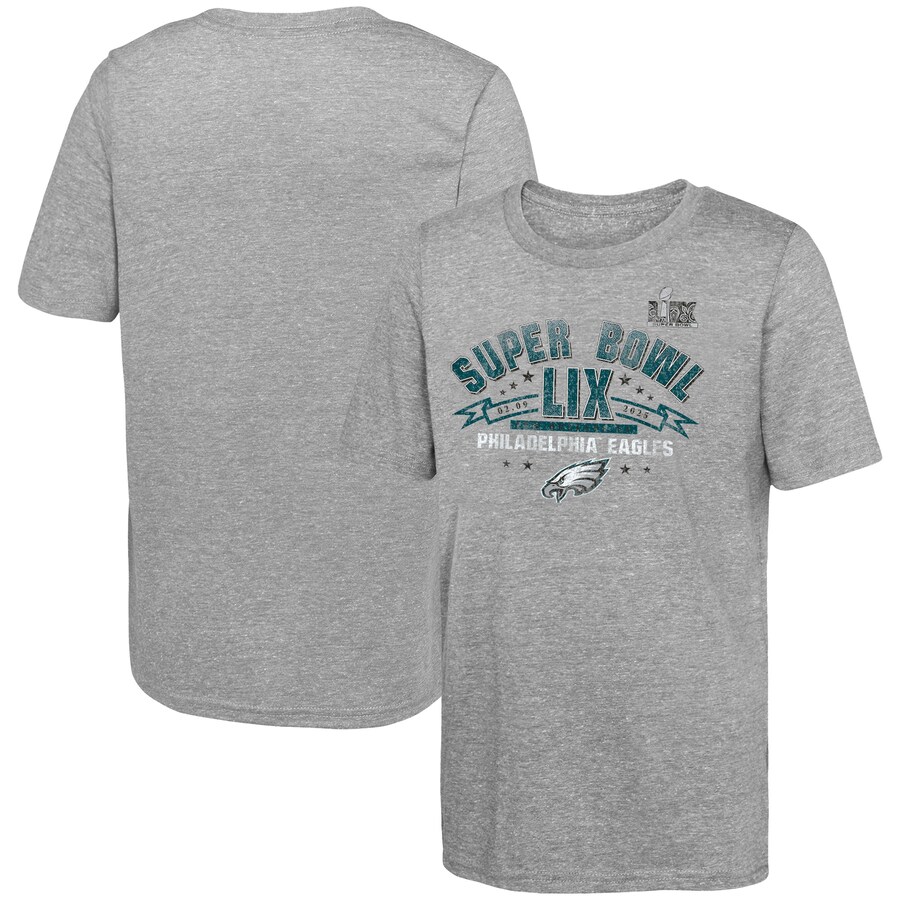 Youth Philadelphia Eagles Fanatics Heather Gray Super Bowl LIX Made It T-Shirt - Jersey